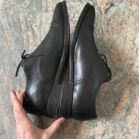 Cole Haan Cambridge Cap Toe Oxfords black leather Mens Brogue size 10 - Picture 6 of 10